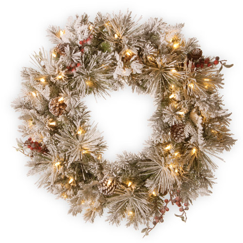 Three Posts™ Faux Lighted 30'' Wreath & Reviews Wayfair